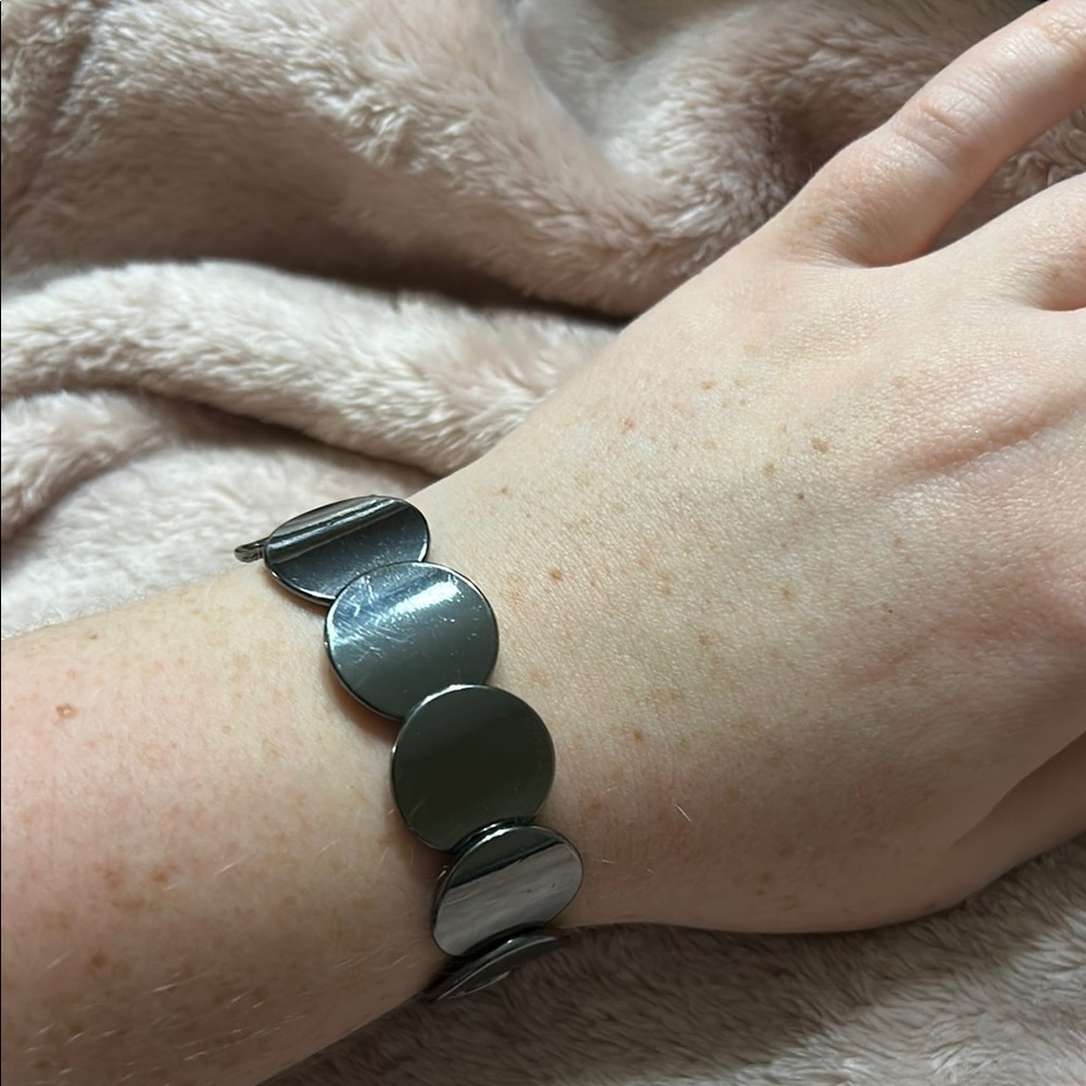 Silver Disc Bracelet